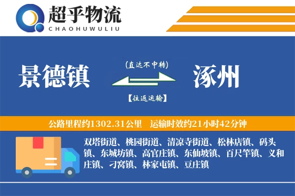 景德镇到涿州物流专线