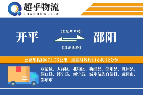 开平到邵阳物流专线