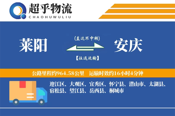 莱阳到望江县物流公司