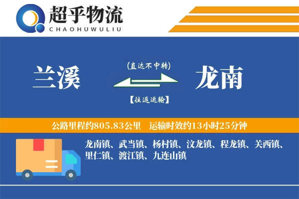 兰溪到龙南物流专线