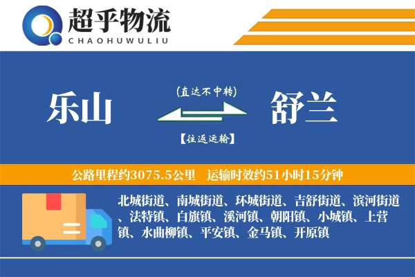 乐山到舒兰物流专线