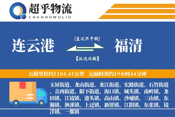连云港到福清物流专线