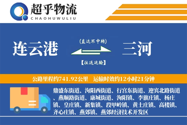 连云港到三河物流专线