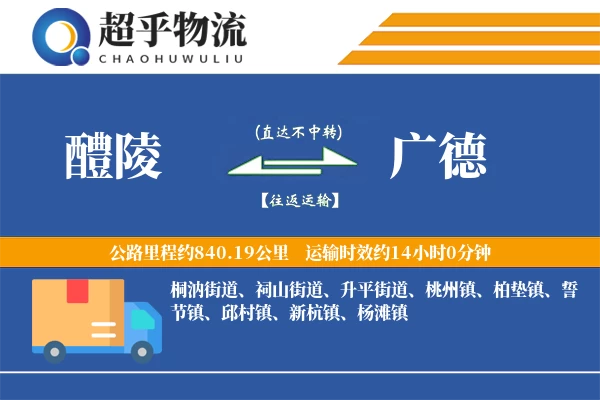 醴陵到广德物流专线