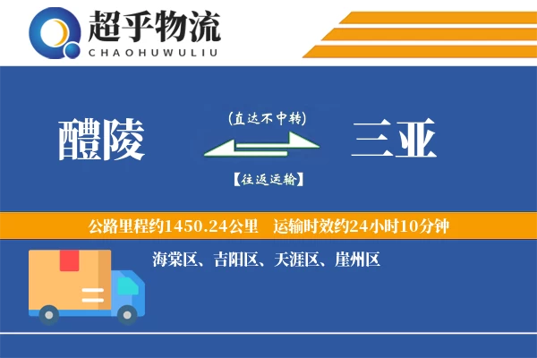 醴陵到三亚物流专线