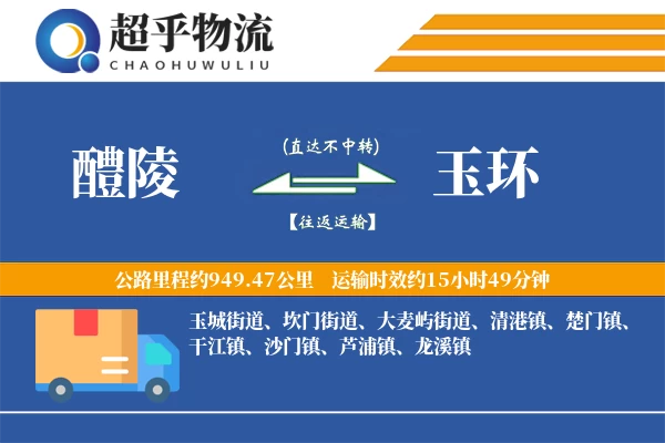 醴陵到玉环物流专线