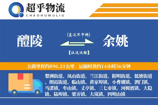 醴陵到余姚物流专线