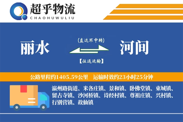 丽水到河间物流专线
