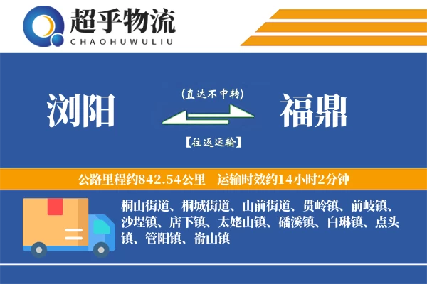 浏阳到福鼎物流专线