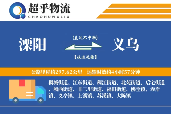 溧阳到义乌物流专线