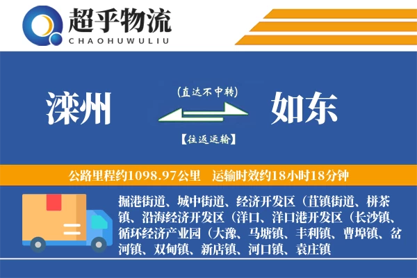 滦州到如东物流专线