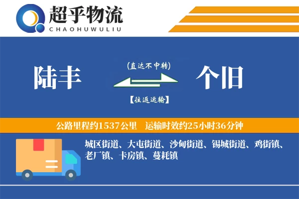 陆丰到个旧物流专线