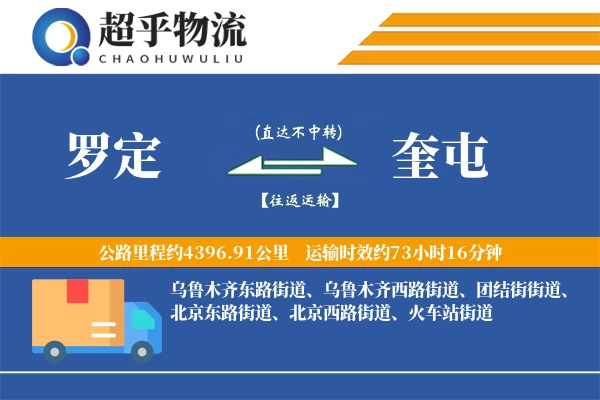 罗定到奎屯物流专线