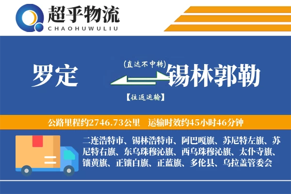 罗定到锡林郭勒物流专线