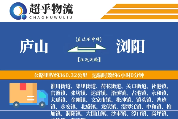 庐山到浏阳物流专线