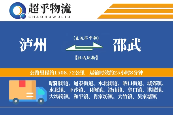 泸州到邵武物流专线