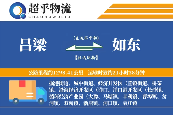 吕梁到如东物流专线