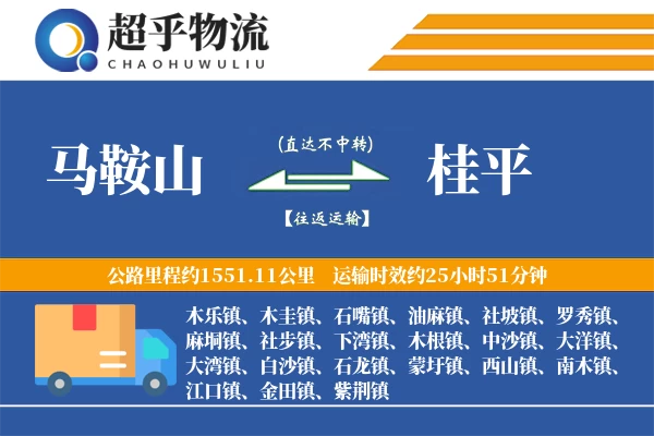 马鞍山到桂平物流专线