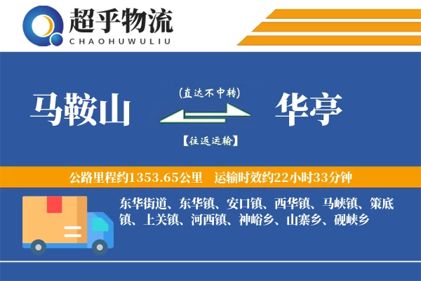 马鞍山到华亭物流专线