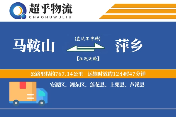 马鞍山到上栗县物流公司