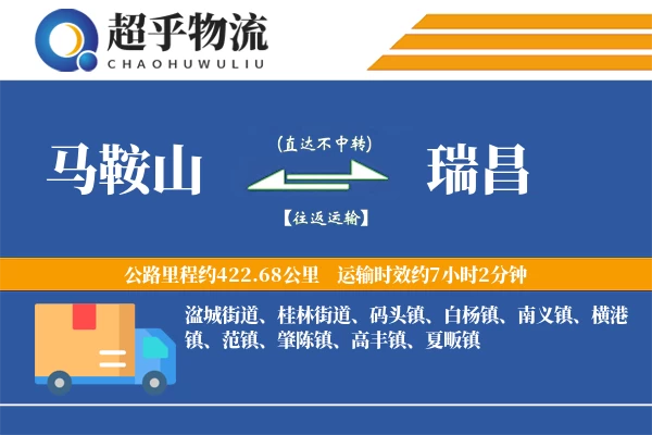 马鞍山到瑞昌物流专线