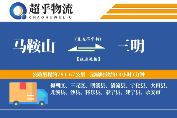 马鞍山到大田县物流公司