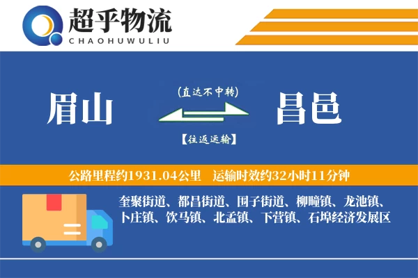 眉山到昌邑物流专线