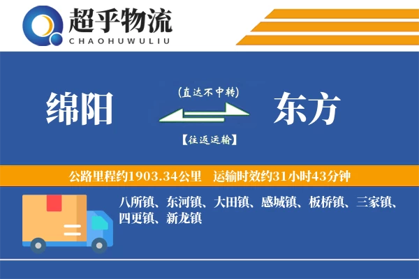 绵阳到东方物流专线