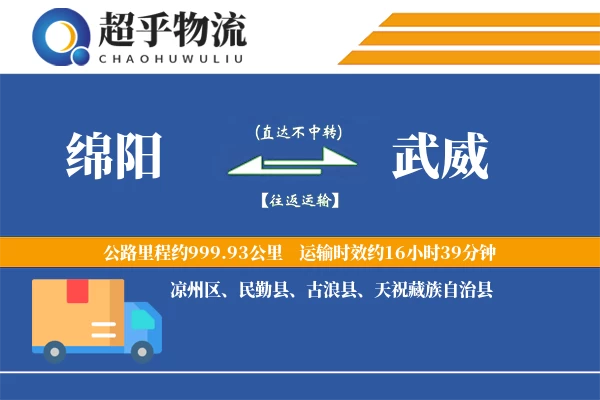 绵阳到武威物流专线