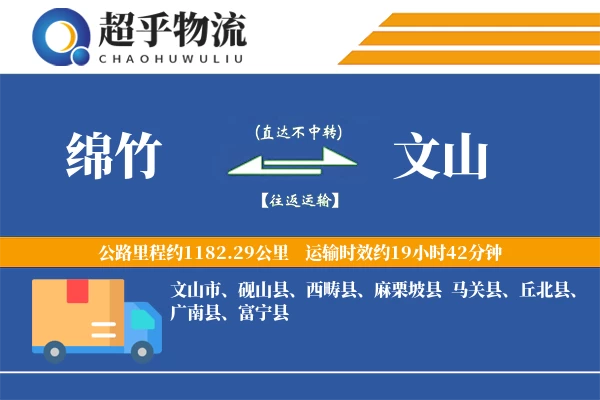 绵竹到文山物流专线