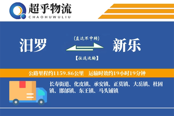 汨罗到新乐物流专线