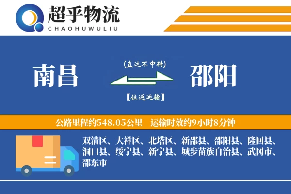 南昌到邵阳物流专线