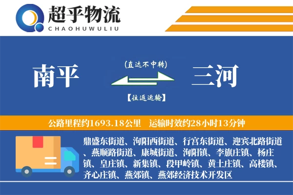 南平到三河物流专线