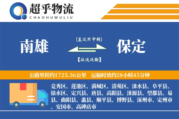 南雄到涞源县物流公司