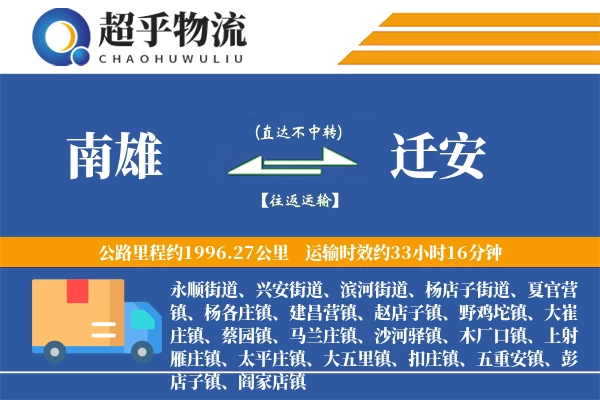 南雄到迁安物流专线