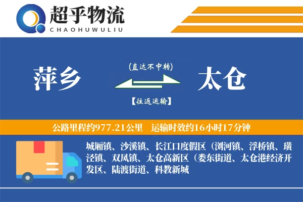 萍乡到太仓物流专线