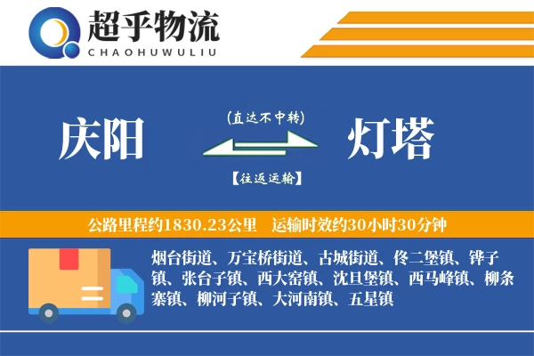 庆阳到灯塔物流专线