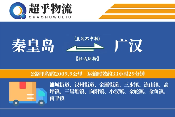 秦皇岛到广汉物流专线