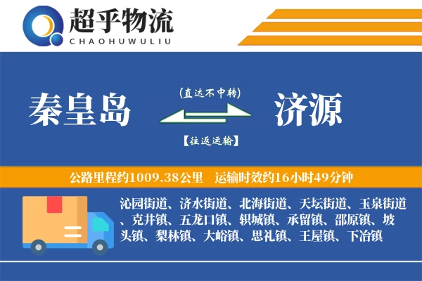 秦皇岛到济源物流专线