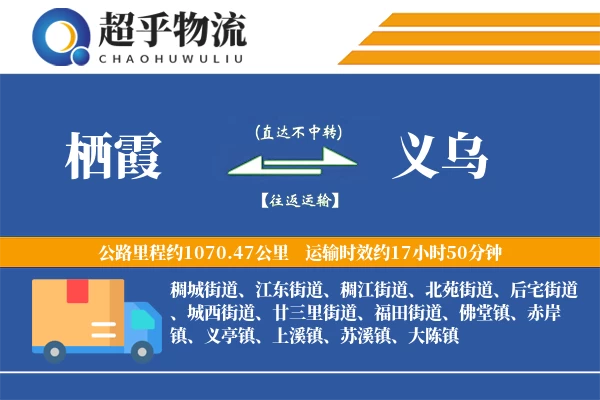 栖霞到义乌物流专线