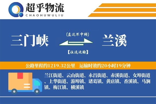 三门峡到兰溪物流专线