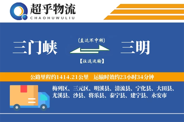 三门峡到三明物流专线