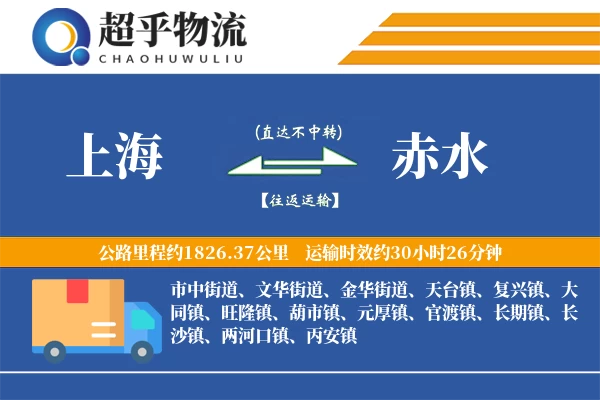 上海到赤水物流专线