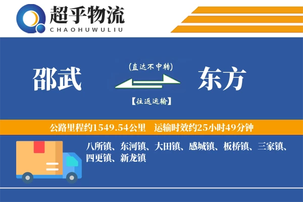 邵武到东方物流专线
