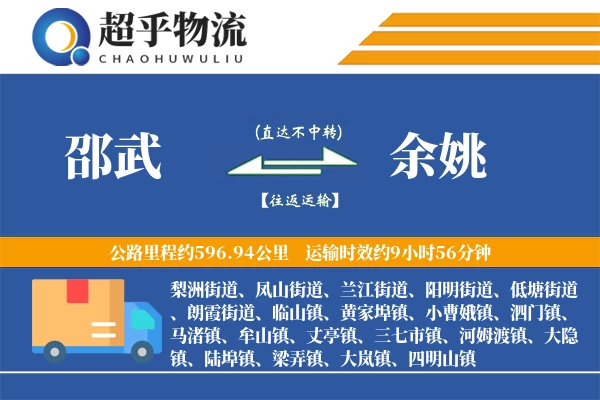 邵武到余姚物流专线