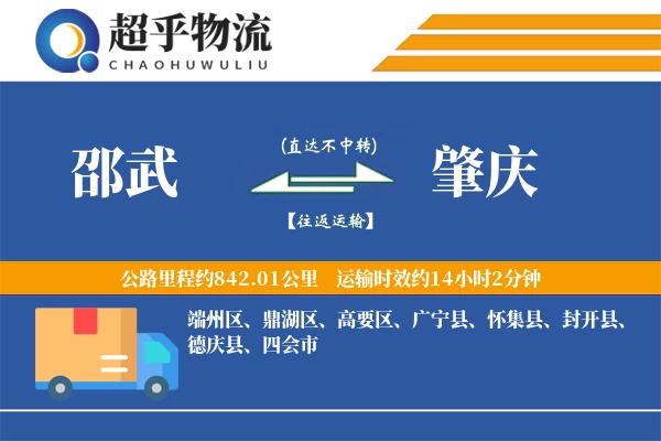 邵武到肇庆物流专线