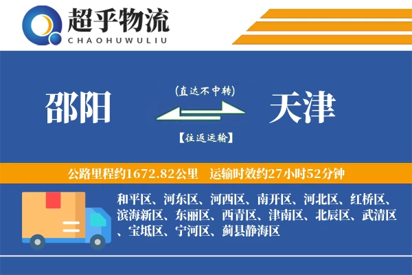 邵阳到天津物流专线