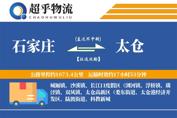 石家庄到太仓物流专线