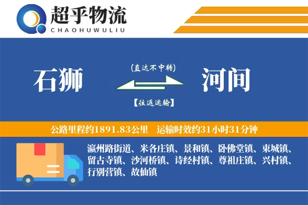 石狮到河间物流专线