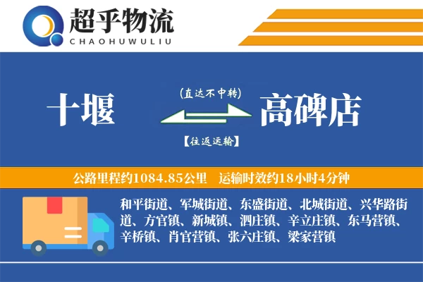 十堰到高碑店物流专线